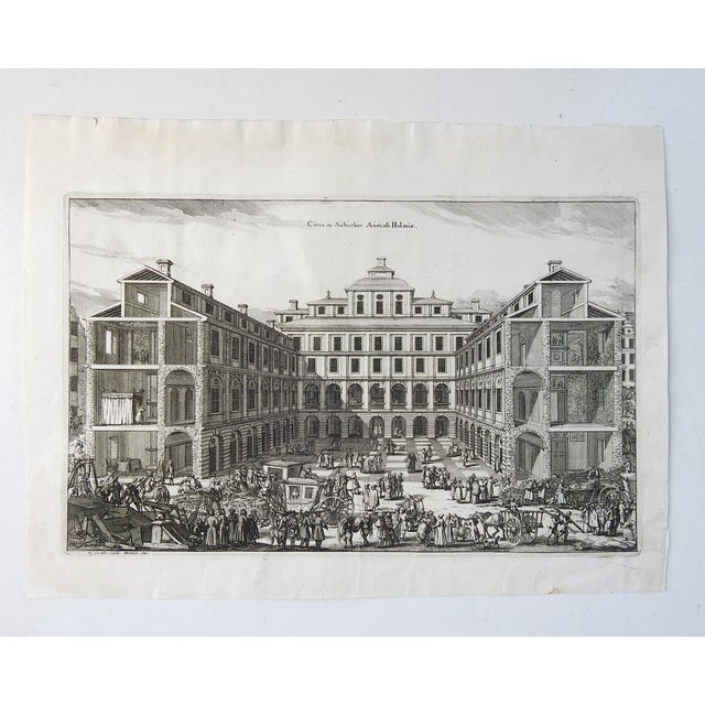 17th Century 1691 Architectural Engraving of the Stockholm Courthouse For Sale - Image 5 of 5