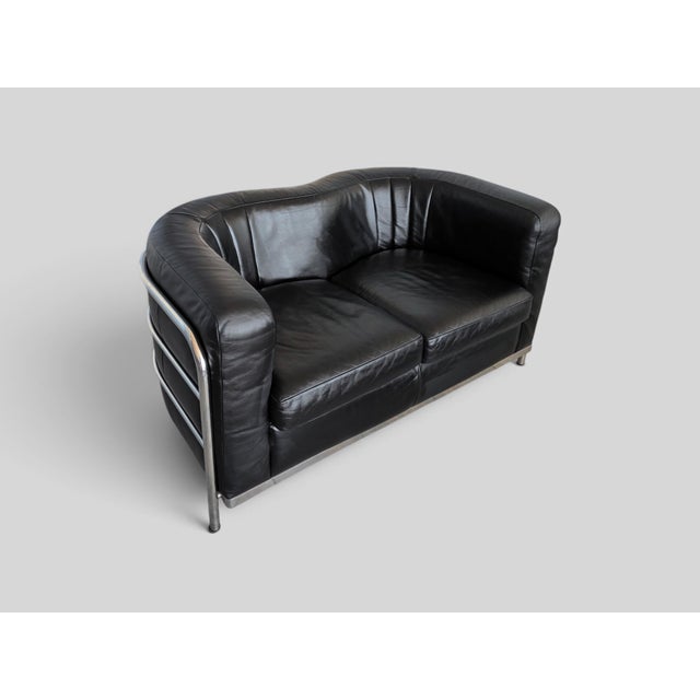 Italian Onda Black Leather Sofa by De Pas, Durbino and Lomazzi for Zanotta, 1995 For Sale - Image 11 of 18