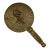 Vintage Art Nouveau Style Repoussé Bronze Hand Mirror With Floral Motif For Sale