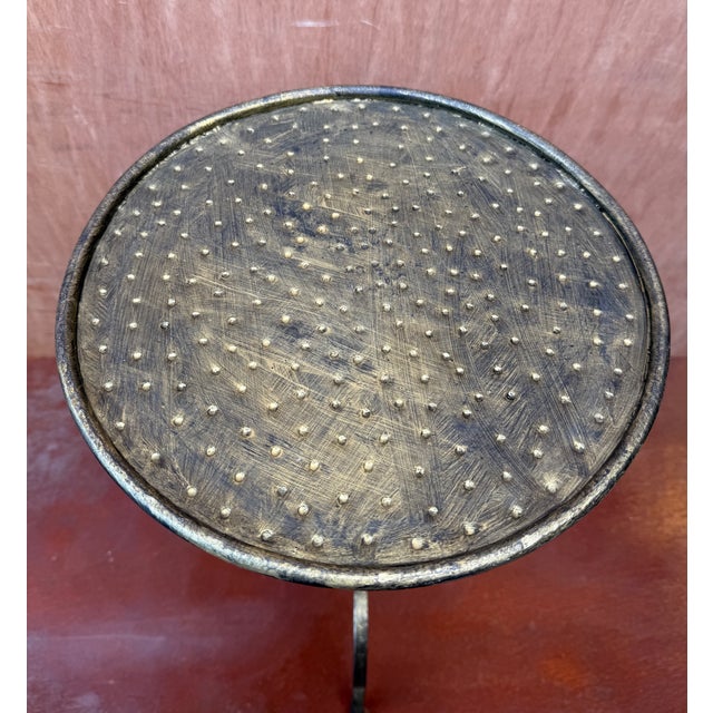 Spanish Hand-Forged Iron Drinks Table With Dark Gold Patina For Sale - Image 14 of 14