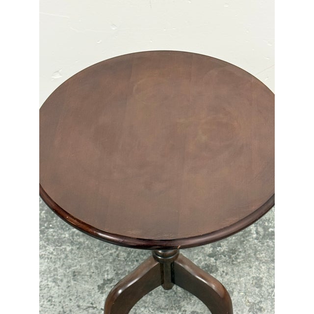 Wood Bombay Company Round Tripod Pedestal Accent Table, Dark For Sale - Image 7 of 12
