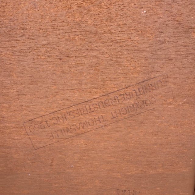 1960s Thomasville Spanish Revival Oak Nightstand Cabinet With Drawer For Sale - Image 14 of 15