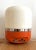 Europhon italia radio lamp, orange color, adriano rampoldi 70s design in space age style and in good condition, two...