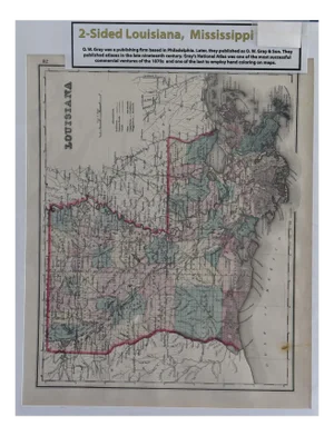 Antique o.w. Gray's 1870s Louisiana & Mississippi (Two-Sided Map, 16" X 19")