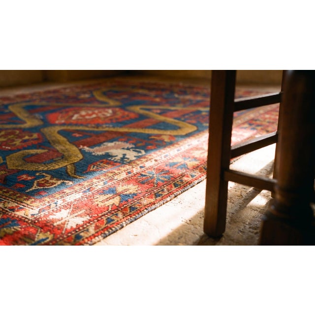 Late 19th Century Late 19th Century Pictorial Caucasian Shirvan Carpet (4'4" x 5'2" -132 x 157 cm) For Sale - Image 5 of 7