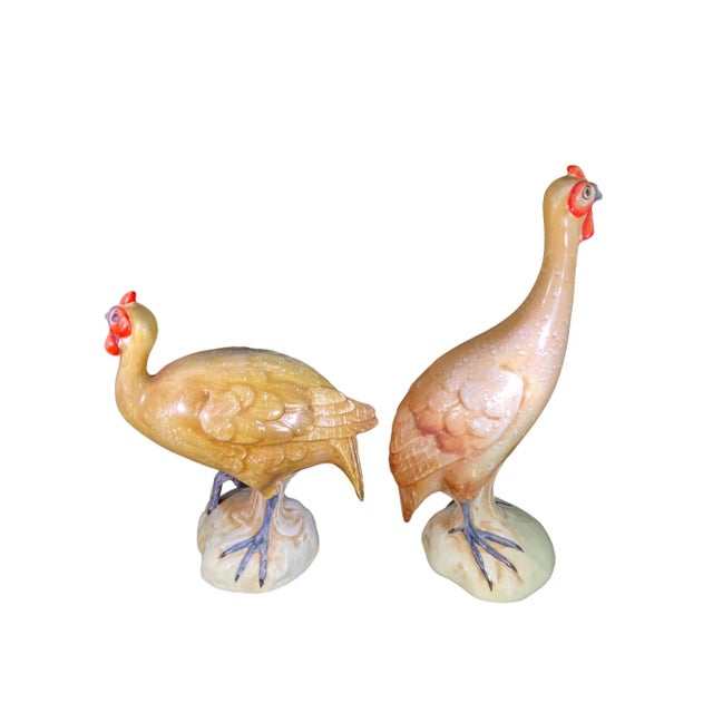 Mid 20th Century Mid 20th Century Italian Chicken Figurines - A Pair For Sale - Image 5 of 7