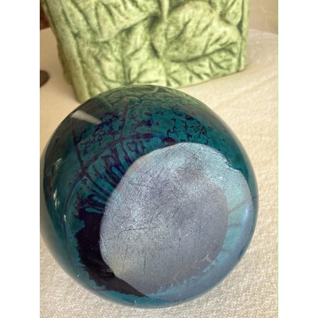 Late 20th Century Abstract Art Glass Sphere MCM Colorful Decor Piece For Sale - Image 5 of 9