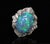 Late 20th Century Fine 7.41ct Natural Untreated Black Opal 2.06ct Diamond Platinum Ring Size 6 For Sale - Image 11 of 18