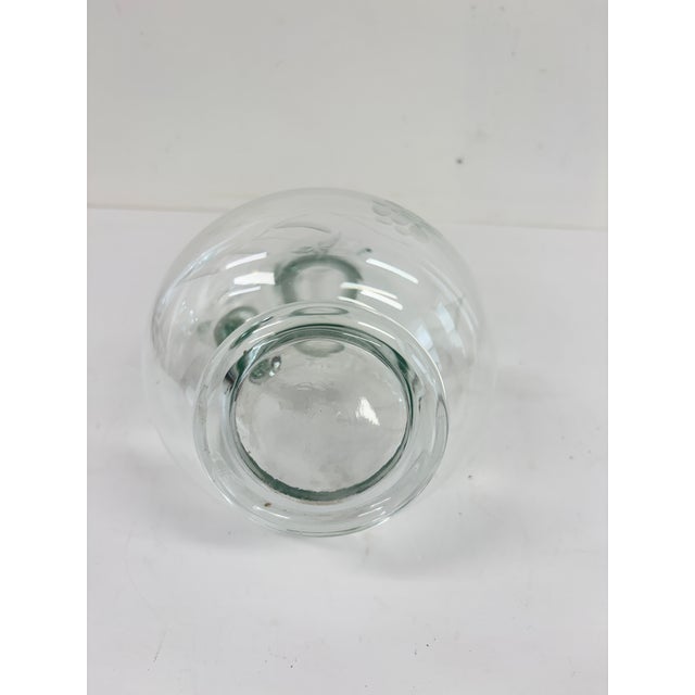 Wine Vintage 1980s Etched Crystal Grape Vine Wine Decanter With Handle & Ball Stopper For Sale - Image 8 of 16