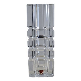 Mid-Century Modern Crystal Faceted Vase by Sven Palmqvist for Orrefors, Sweden, 1950s For Sale