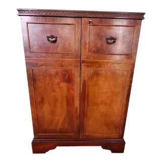 1930s Dry Bar Cocktail Cabinet with Glasses & Accessories For Sale