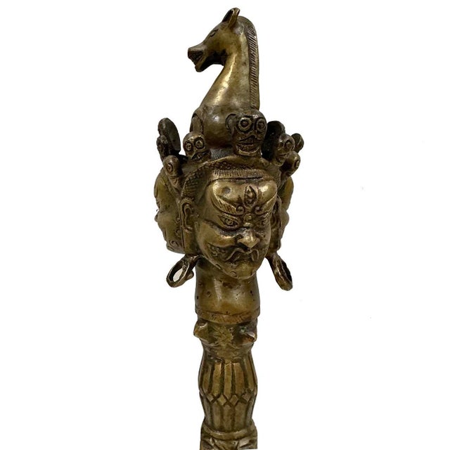 Early 20th Century Tibetan Bronzd Hayagriva Phurba For Sale - Image 12 of 15