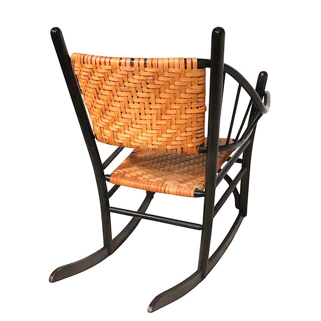 Farmhouse Mid 20th Century Old Hickory Style Rocking Chair For Sale - Image 3 of 15