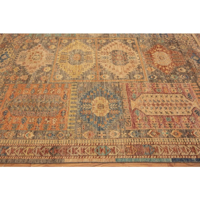 Early 21st Century Rustic Tribal Geometric Modern Rug For Sale - Image 5 of 7