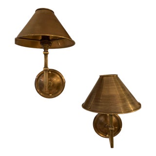 Bespoke Patinated Brass Sconces - a Pair For Sale