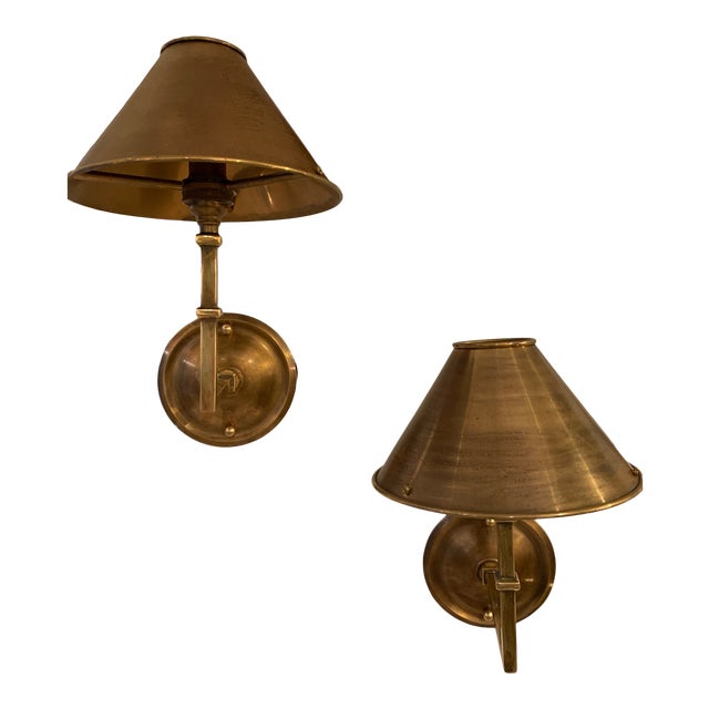 Bespoke Patinated Brass Sconces - a Pair For Sale