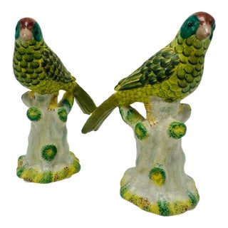 Pair of Vintage Ceramic Birds For Sale
