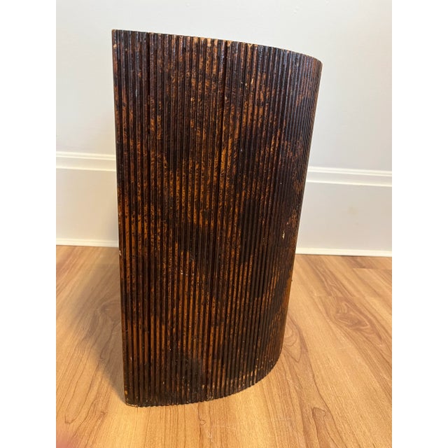 Art Deco Vintage Reeded Wood Drinks Table For Sale - Image 3 of 8