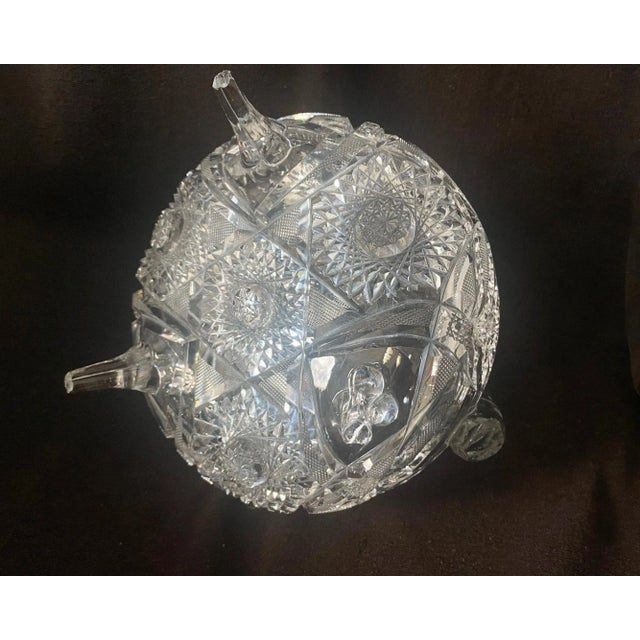 Antique Eapg Cut Glass Basket or Bowl, American Brilliant Period For Sale - Image 12 of 12