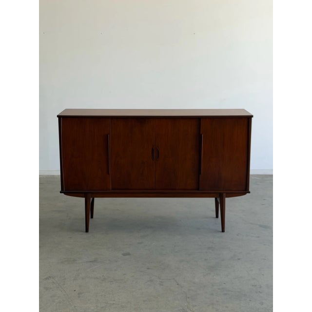 Mid-Century Modern 1970s Dual Storage Sideboard in Teak For Sale - Image 3 of 15