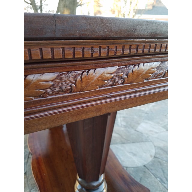 Wood 1800's Carved Rosewood Library Table For Sale - Image 7 of 12