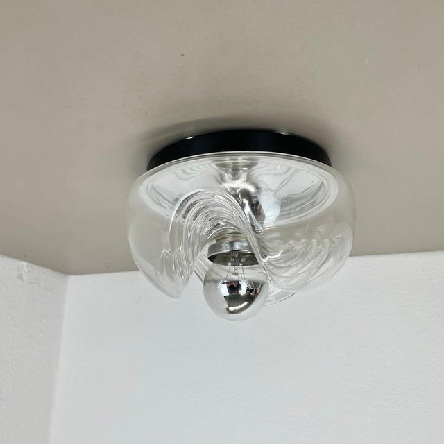 Vintage Wave Wall Ceiling Light from Peill & Putzler, Germany, 1970s For Sale - Image 3 of 17