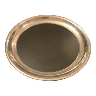 1960s F. B. Rogers Silver Plate and Black Bakelite Barware Tray For Sale