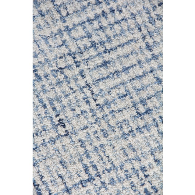 Contemporary Exquisite Rugs Melbourne Hand Loom Wool & Cotton Blue - 14'x18' For Sale - Image 3 of 9