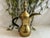 Metal Large Antique Hand Crafted Arabian Dallah Coffee Urn 16" Middle Eastern Brass Plated Coffee Pot Hinged Lid Hand Woven Leather Handle Worn For Sale - Image 7 of 15