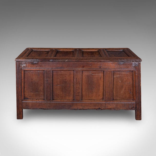 Early 18th Century Long Antique Coffer, English, Oak, Blanket Chest, Period Storage, William III For Sale - Image 5 of 10