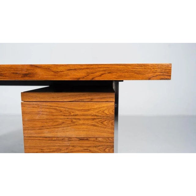 Mid-Century Modern Wooden and Chrome Desk, Italy, 1970s For Sale - Image 11 of 13