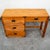 Mid Century Modern Desk Office Campaign Wood Brass Trim 4 Drawer Vintage MCM For Sale - Image 9 of 12
