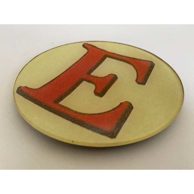 2010s John Derian Letter "E" Decoupage Plate For Sale - Image 5 of 5