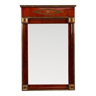 Russian Neoclassical, Wall Mirror, Mahogany, Bronze, Baltic States, 1860s For Sale