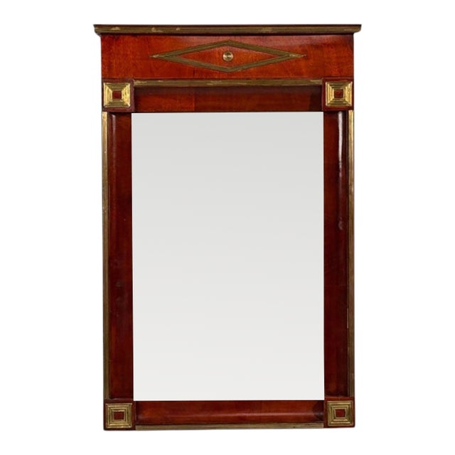Russian Neoclassical, Wall Mirror, Mahogany, Bronze, Baltic States, 1860s For Sale