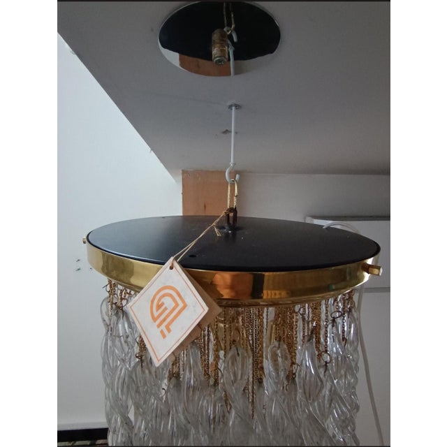 Murano Crystal Waterfall Chandelier, 1970s For Sale - Image 9 of 11