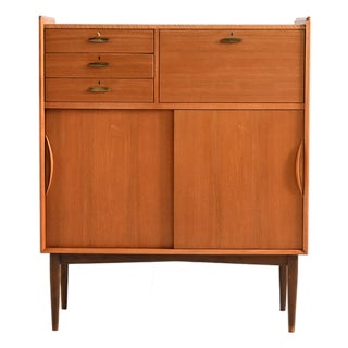 Danish Cabinet with Brass Handles, 1950s For Sale