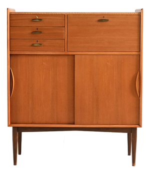 Danish Cabinet with Brass Handles, 1950s