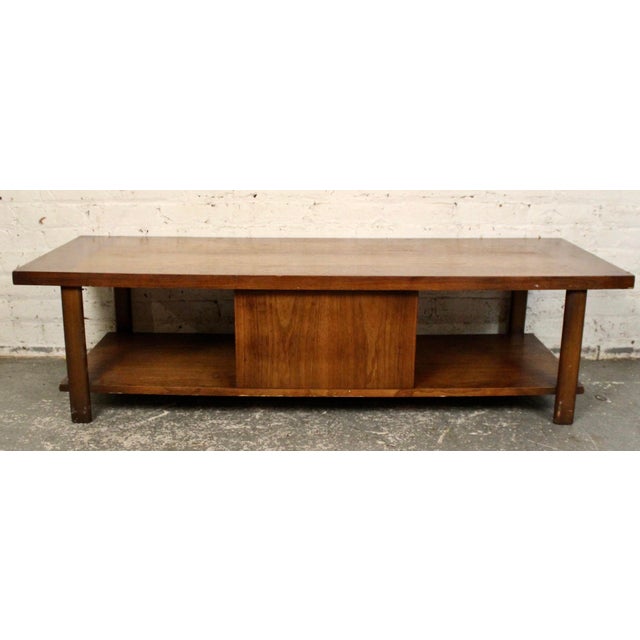 Wood Mid-Century Modern Multitiered Walnut Coffee Table For Sale - Image 7 of 12