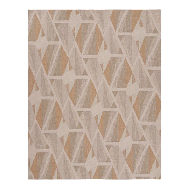 Rug & Kilim’s Scandinavian Style Geometric Rug in Beige, White and Terracotta 5x7 For Sale
