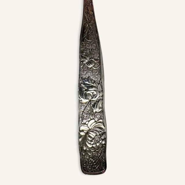 Late 19th Century Sterling Bright-Cut Ice Cream Spoon With Gold Washed Bowl by Bower & Co, Williamsport, Pa. For Sale - Image 4 of 9