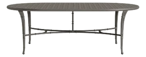 Brown Jordan Calcutta 44" x 86" Oval Cast Umbrella Dining Table, Mica frame