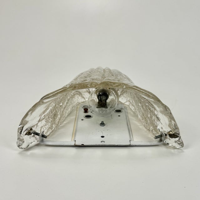 Vintage Murano Ice Glass Wall Lamp, Italy, 1970s For Sale - Image 3 of 9