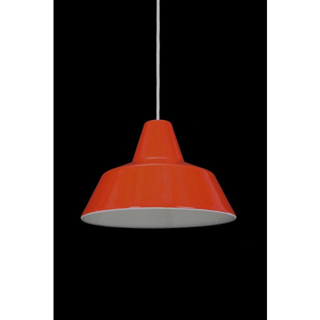Mid-Century Modern Industrial Enamel Pendant Lamp by Axel Wedel Madsen for Louis Poulsen, 1970s For Sale - Image 3 of 13