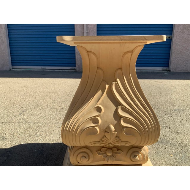 Mid-Century Modern Highly Carved Designer Dining Base. For Sale - Image 3 of 9