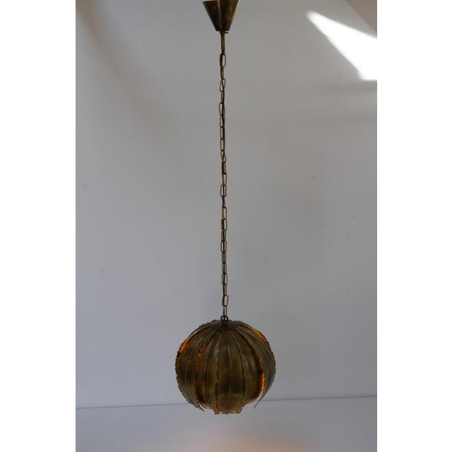 Danish Brass Poppy Pendant by Svend Aage Holm Sørensen, 1970s For Sale - Image 6 of 18