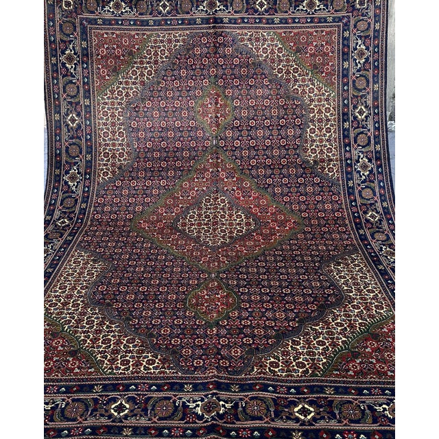 Hand-Knotted Herati Mahi Medallion Wool Rug, Navy Field, 9'11" X 6'8" For Sale - Image 10 of 13
