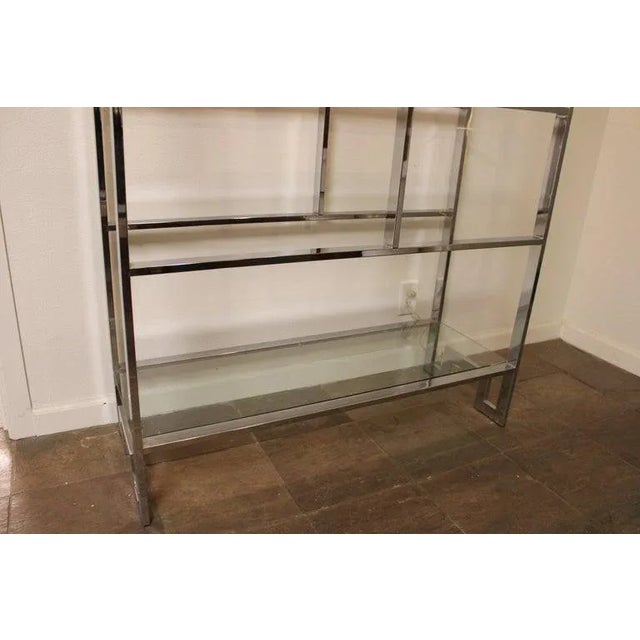 Metal 1980s Design Institute of America (Dia) Chrome Plated Steel Etagere For Sale - Image 7 of 9