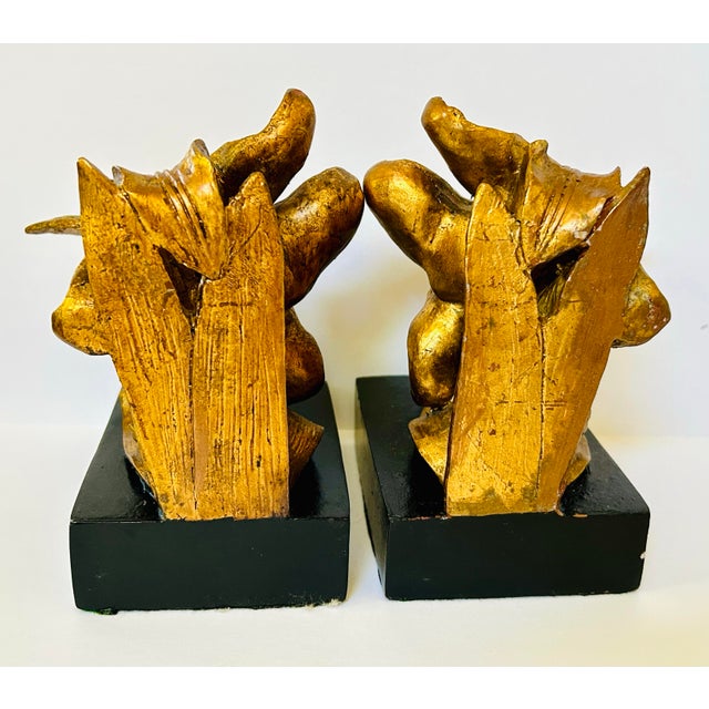 1970s Pair of Gilt Hummingbird Bookends For Sale - Image 5 of 6