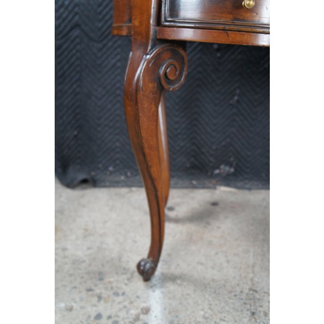 Mid 20th Century French Louis XVI Caned Cherry Mirrored Kidney Dressing Vanity Desk For Sale - Image 9 of 12